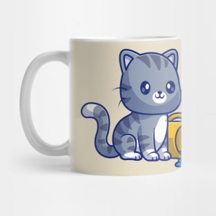 Cute Cat Spilled Coffee Cup Cartoon Mug